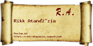 Rikk Atanázia névjegykártya